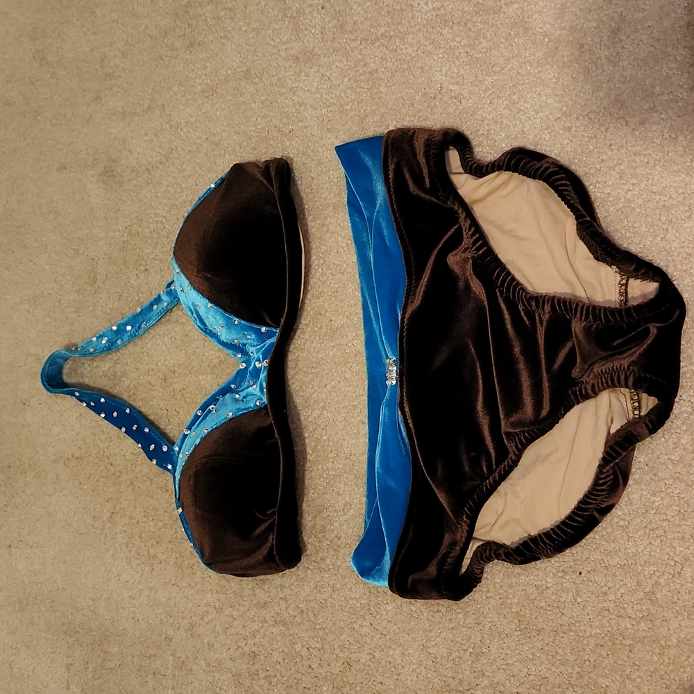 Velvet Swimsuit brown/blue size S